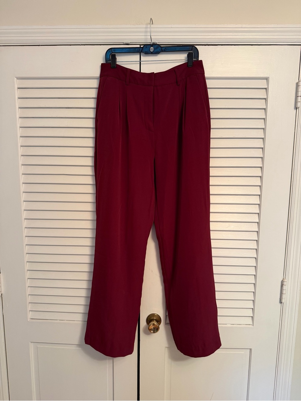 Jason Wu Wide-Leg Trousers in Deep Wine Red